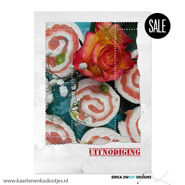 1/10/50x Ansichtkaart uitnodiging etentje of high-tea