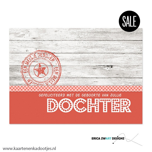 1/10/50x Ansichtkaart dochter licht hout en stempel