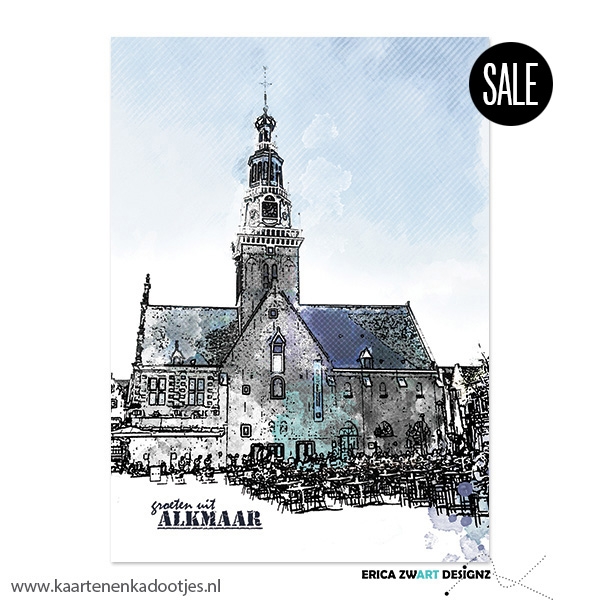 1/10/50x Ansichtkaart groeten uit Alkmaar Waagplein
