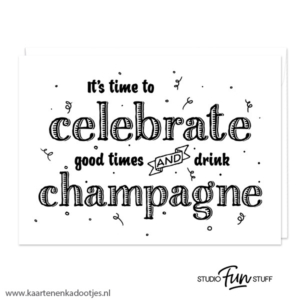 Kaart celebrate good times wit/zwart