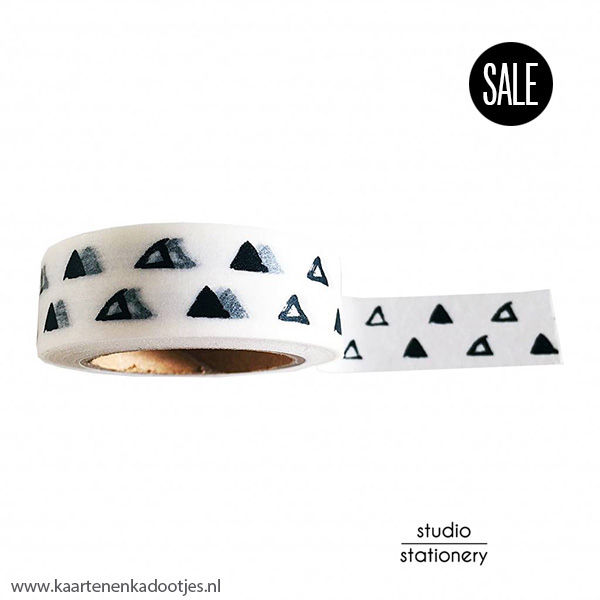 Washi tape triangle wit/zwart
