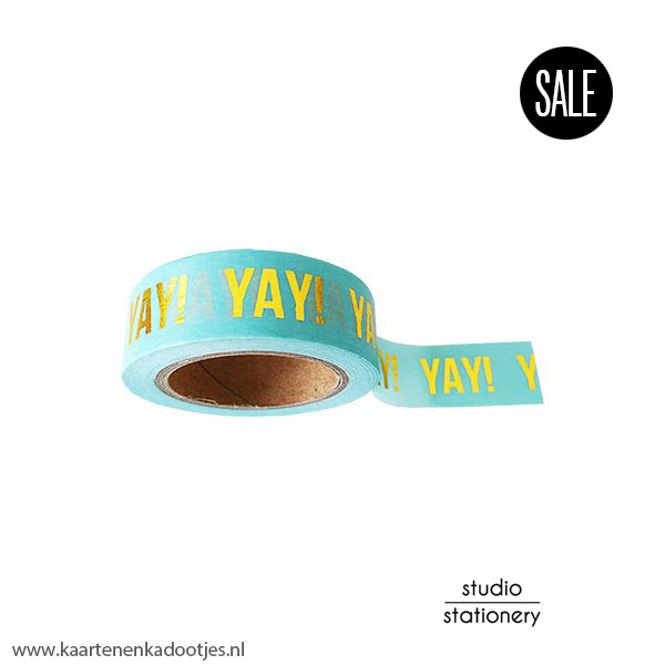 Washi tape yay mint/goudfolie