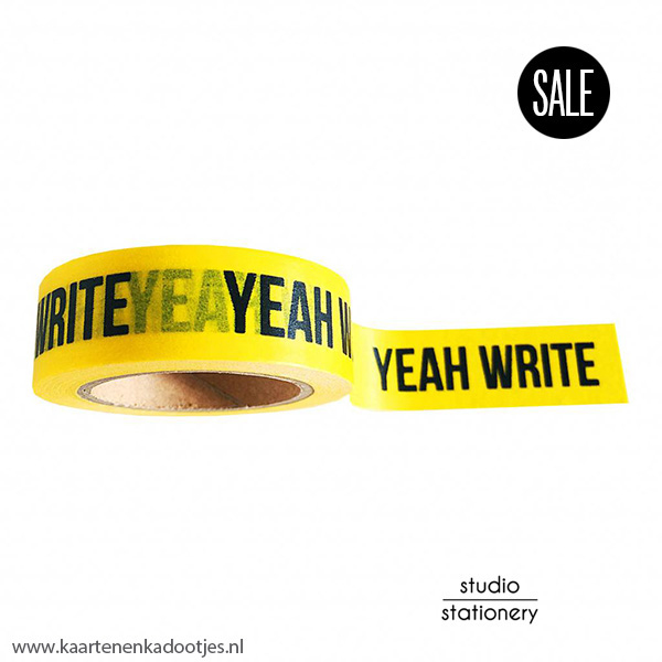 Washi tape yeah write geel/zwart