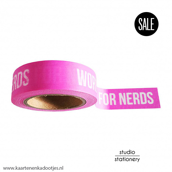 Washi tape words are for nerds pink/wit