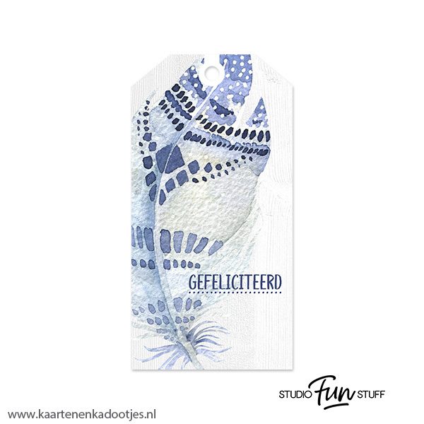 Kadolabel medium Boho serie gefeliciteerd