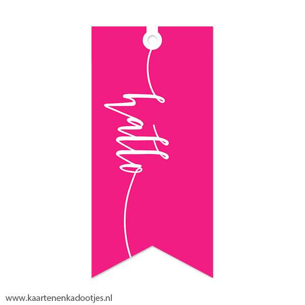 Kadolabel medium vaan hallo pink