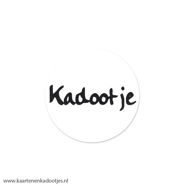 6 Stickers rond 40 mm kadootje wit/zwart