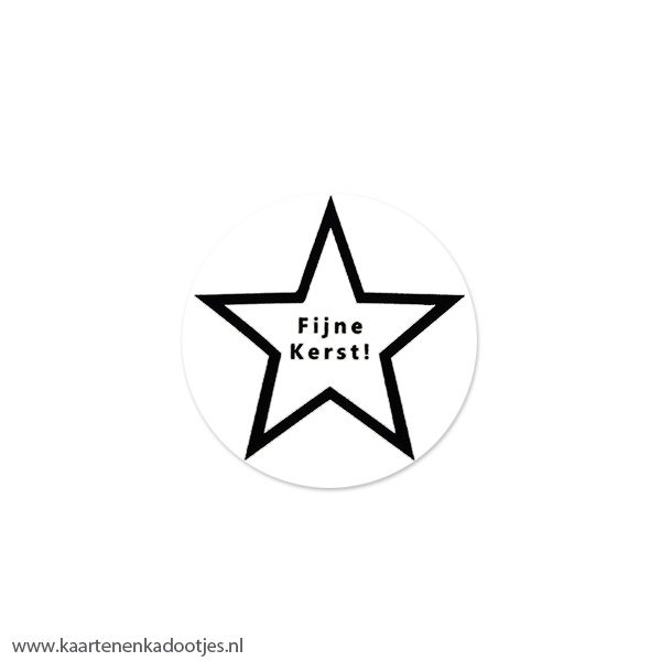 7 Stickers rond 35 mm fijne Kerst wit/zwart