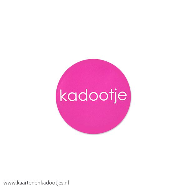 8 Stickers rond 30 mm kadootje pink/wit