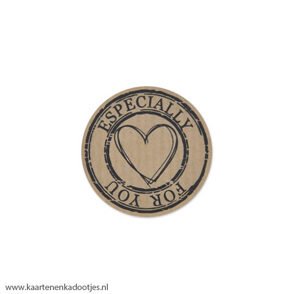7 Stickers rond 35 mm especially for you hart kraft/zwart