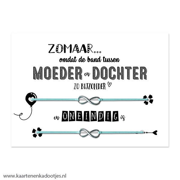 Armbandkaart moeder en dochter - 2 armbandjes - diverse combinaties