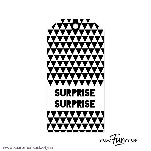 Kadolabel medium surprise surprise - driehoekjes