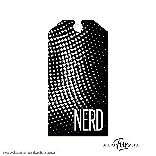Kadolabel medium nerd - zwart