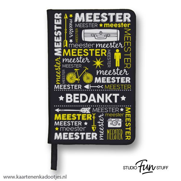 Notitieboekje A6 meester bedankt diverse kleuren - Afbeelding 2