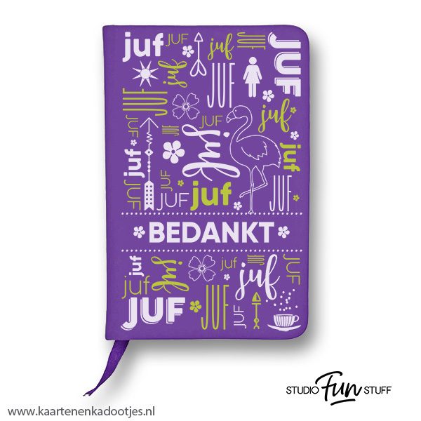 Notitieboekje A6 juf bedankt diverse kleuren - Afbeelding 3