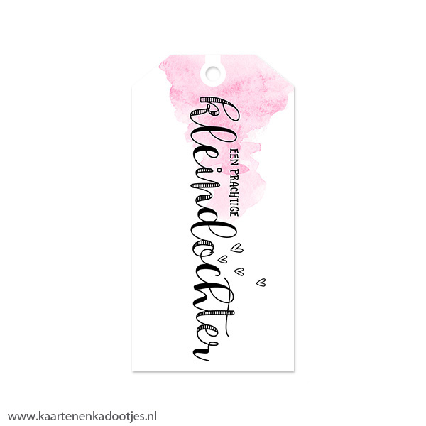 Kadolabel medium een prachtige kleindochter roze