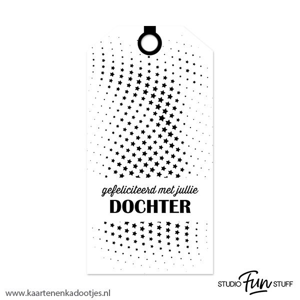 Kadolabel large zwart/wit serie dochter