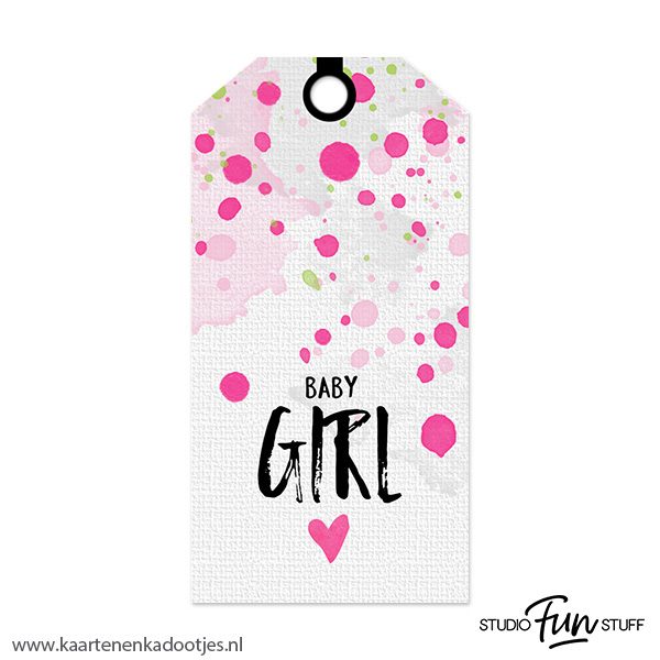 Kadolabel large waterverfserie baby girl