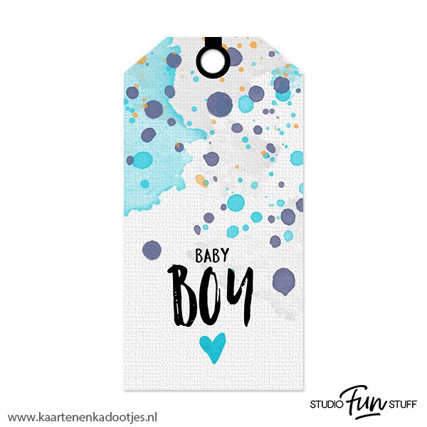 Kadolabel large waterverfserie baby boy