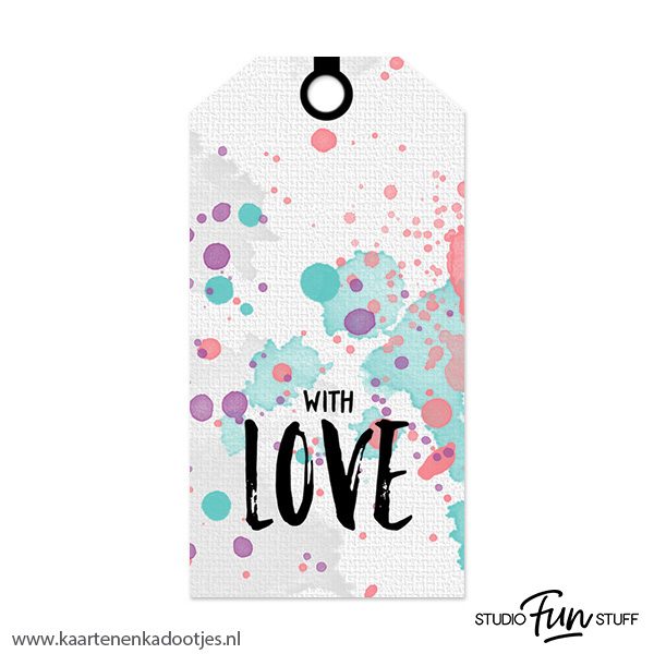 Kadolabel large waterverfserie with love