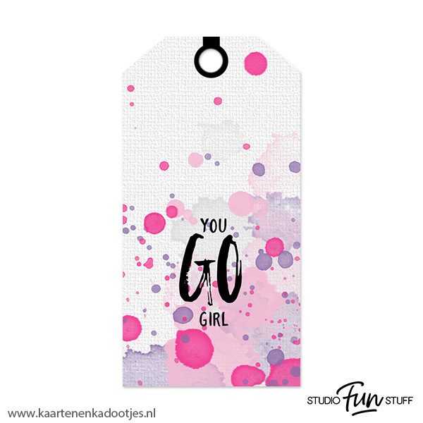Kadolabel large waterverfserie you go girl
