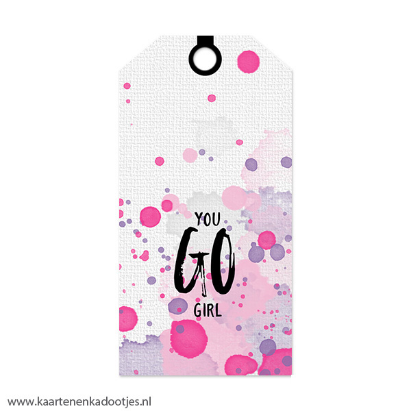 Kadolabel large waterverfserie you go girl