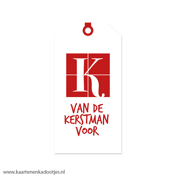 Kadolabel medium Kerst serie van de Kerstman voor - 2 kleuren