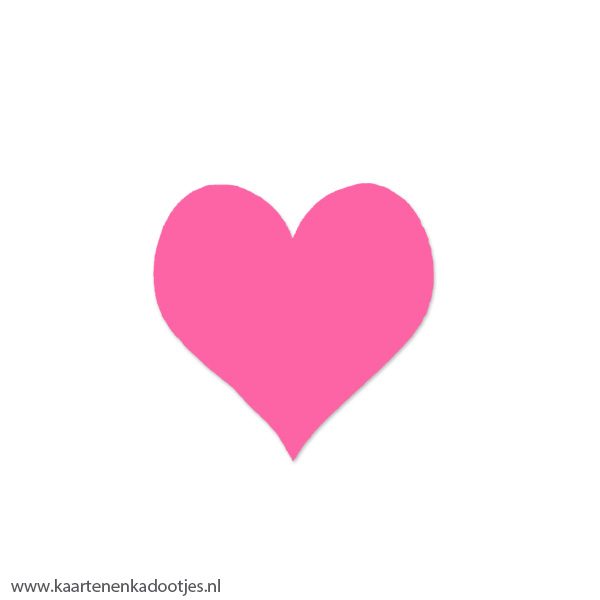 7 Stickers hart 35 mm neon pink