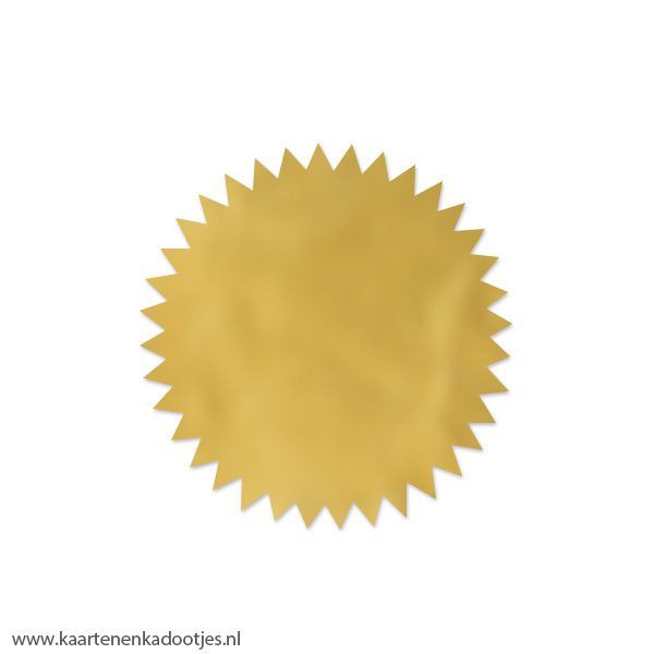 6 Stickers rond 50 mm deco star goudfolie