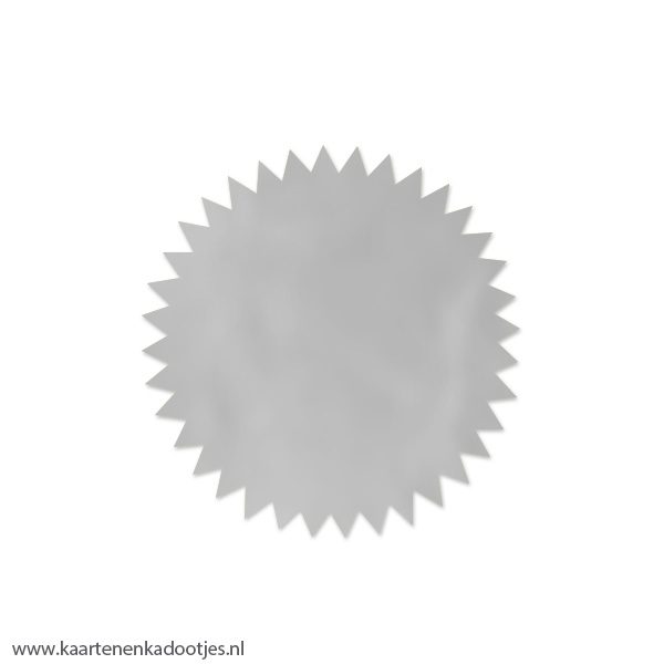 6 Stickers rond 50 mm deco star zilverfolie