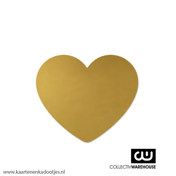 6 Stickers hart 50 mm golden hearts