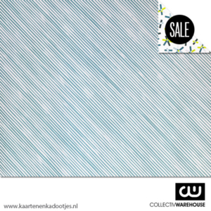 Kadopapier manual stripes petrol/wit dubbelzijdig