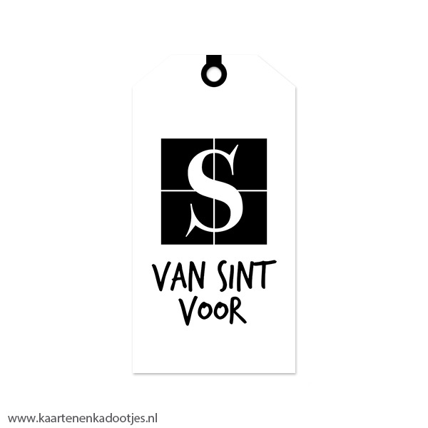 Kadolabel medium Sint serie van Sint voor wit/zwart