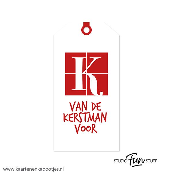 Kadolabel medium Kerst serie van de Kerstman voor - 2 kleuren