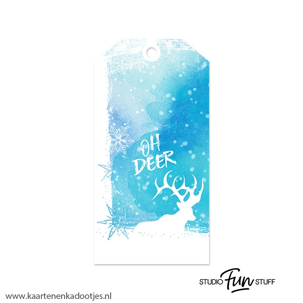 Kadolabel medium Kerst serie oh deer