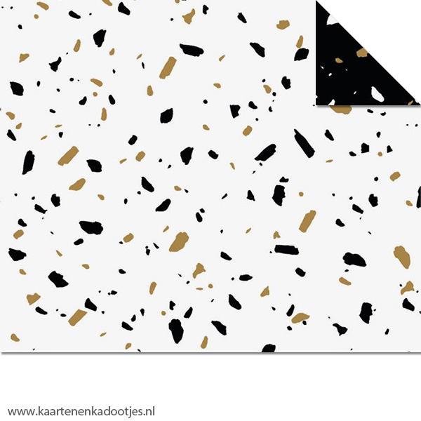 Kadopapier terrazzo gold dubbelzijdig