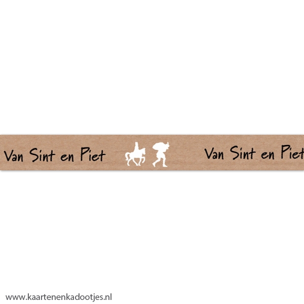 Papierband 18 mm van Sint en Piet kraft 3 meter