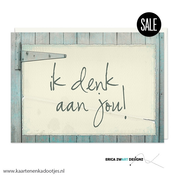 1/10x Dubbele kaart ik denk aan jou houtlook