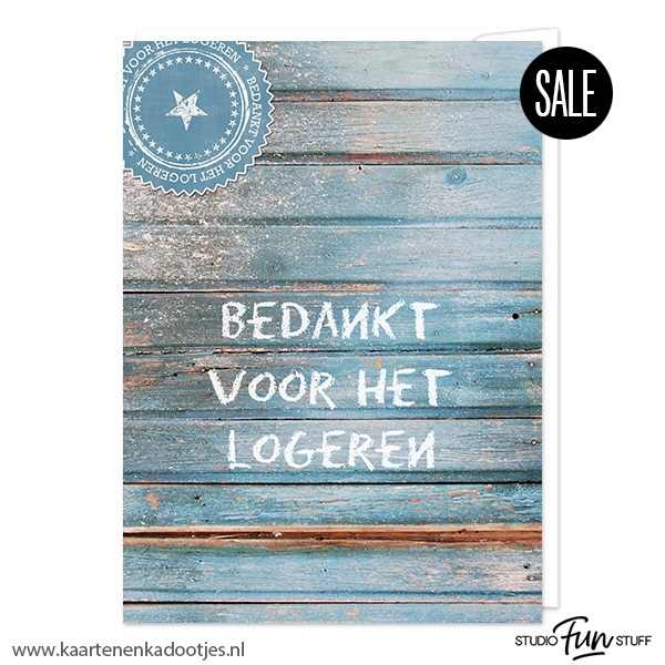 Kaart bedankt voor het logeren