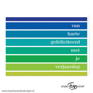 Kaart gefeliciteerd met je verjaardag blauw/groen