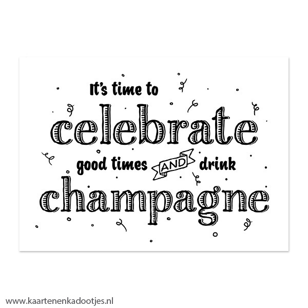 Kaart celebrate good times wit/zwart