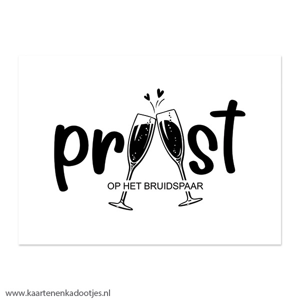 Kaart proost op het bruidspaar