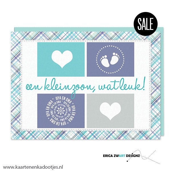 1/10x Dubbele kaart een kleinzoon wat leuk