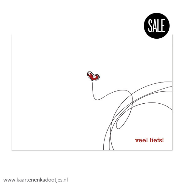 1/10x Dubbele kaart veel liefs hartje swirl