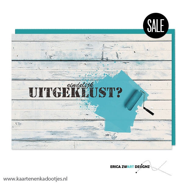 1/10x Dubbele kaart eindelijk uitgeklust houtlook
