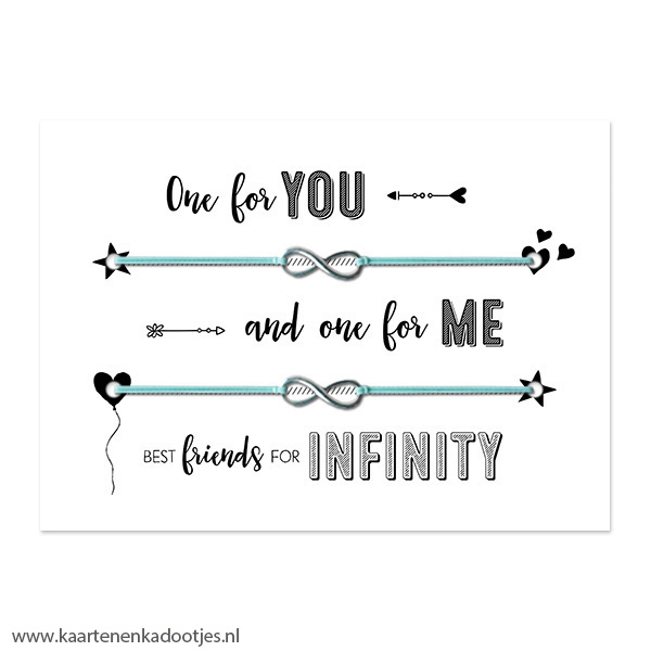 Armbandkaart best friends for infinity - 2 armbandjes - diverse combinaties