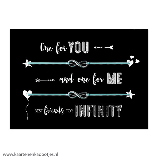 Armbandkaart best friends for infinity - 2 armbandjes - diverse combinaties - Afbeelding 2