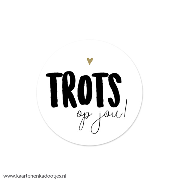 5 Stickers rond 50 mm trots op jou