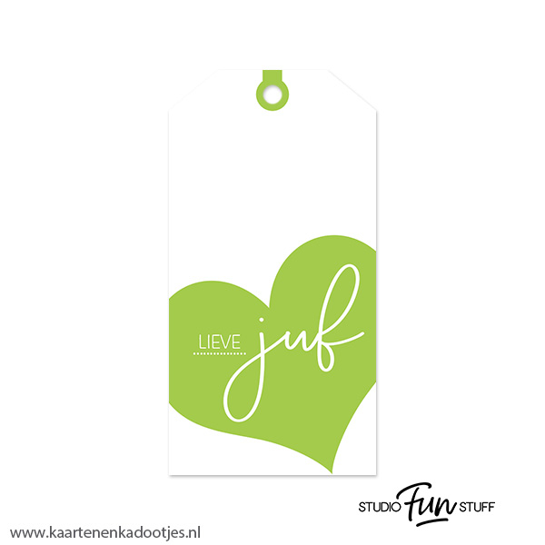 Kadolabel medium lieve juf hart - 7 kleuren - Afbeelding 3