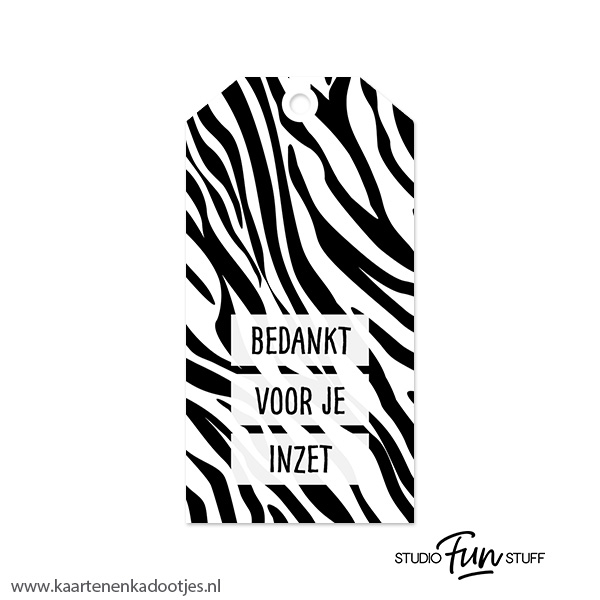 Kadolabel medium bedankt voor je inzet zebra